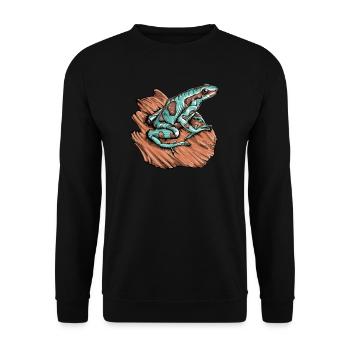 Poison Dart Frog I Toad Frog Motif for Amphibians - Unisex Sweatshirt - black - Front - Alina (178cm) & Michal (187cm)