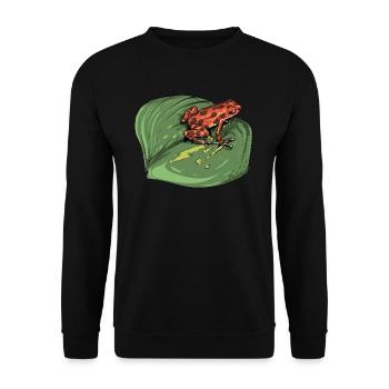 Pfeilgiftfrosch I Kröte Frosch Motiv für Amphibien - Unisex Pullover - Schwarz - Vorne - Alina (178cm) & Michal (187cm)