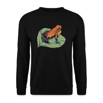Pfeilgiftfrosch I Kröte Frosch Motiv für Amphibien - Unisex Pullover - Schwarz - Vorne - Alina (178cm) & Michal (187cm)