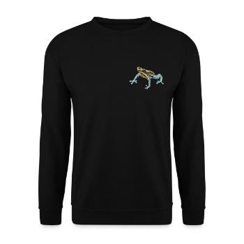 Pfeilgiftfrosch I Kröte Frosch Motiv für Amphibien - Unisex Pullover - Schwarz - Vorne - Alina (178cm) & Michal (187cm)