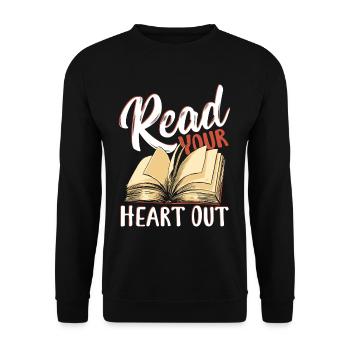 Read Your Heart Out Librarian Library Book Lover - Unisex Sweatshirt - black - Front - Alina (178cm) & Michal (187cm)