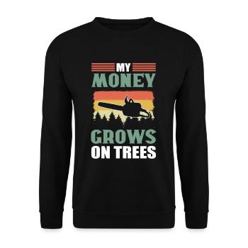 My Money Grows On Trees Lumberjack Arborist - Unisex Sweatshirt - black - Front - Alina (178cm) & Michal (187cm)