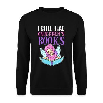 I Still Read Children's Books Librarian Book Lover - Unisex Sweatshirt - black - Front - Alina (178cm) & Michal (187cm)