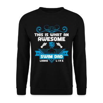 Swimming Father Father's Day Gift - Unisex Sweatshirt - black - Front - Alina (178cm) & Michal (187cm)