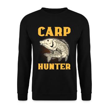 Carp Hunter Carp Fishing Fish Hunting - Unisex Sweatshirt - black - Front - Alina (178cm) & Michal (187cm)