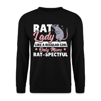 Rat Lady Comme une fille ordinaire seulement plus - Sweat-shirt Unisexe - noir - Devant - Alina (178cm) & Michal (187cm)