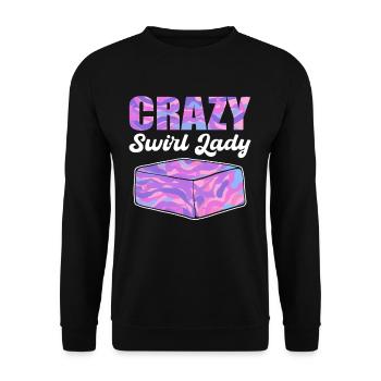 Crazy Swirl Lady Savon Fabrication Savon Cuisson - Sweat-shirt Unisexe - noir - Devant - Alina (178cm) & Michal (187cm)