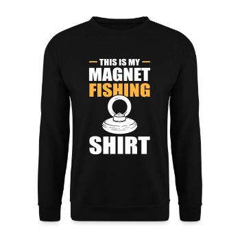 This Is My Magnet Fishing Shirt Magnet Fish - Unisex Sweatshirt - black - Front - Alina (178cm) & Michal (187cm)