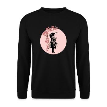 Samurai I Japanese Tattoo Manga Anime Mask for - Unisex Sweatshirt - black - Front - Alina (178cm) & Michal (187cm)