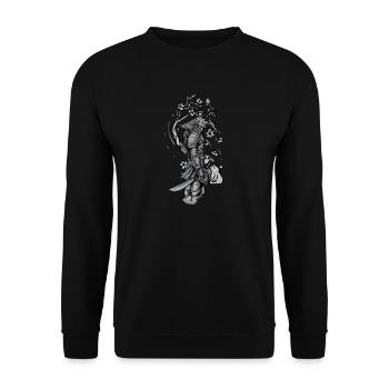 Samurai I Japanese Tattoo Manga Anime Mask for - Unisex Sweatshirt - black - Front - Alina (178cm) & Michal (187cm)