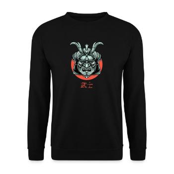 Samurai Mask I Japanese Tattoo Manga Anime pour - Sweat-shirt Unisexe - noir - Devant - Alina (178cm) & Michal (187cm)