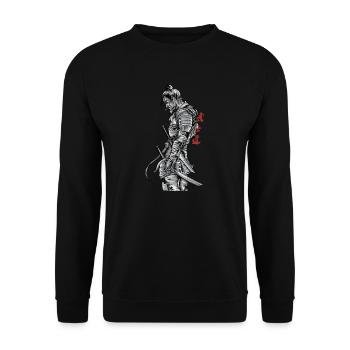 Samurai I Japanese Tattoo Manga Anime Mask for - Unisex Sweatshirt - black - Front - Alina (178cm) & Michal (187cm)