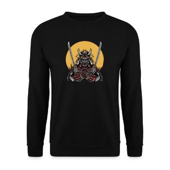 Samurai Mask I Japanese Tattoo Manga Anime pour - Sweat-shirt Unisexe - noir - Devant - Alina (178cm) & Michal (187cm)