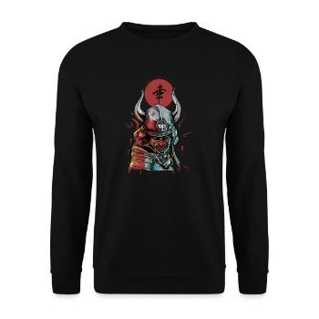 Samurai Mask I Japanese Tattoo Manga Anime pour - Sweat-shirt Unisexe - noir - Devant - Alina (178cm) & Michal (187cm)