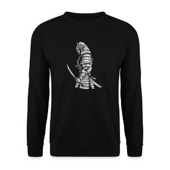 Samurai I Japanese Tattoo Manga Anime Mask for - Unisex Sweatshirt - black - Front - Alina (178cm) & Michal (187cm)