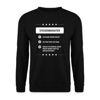 Steuerberater I Examen Finanzen Steuern Motiv für - Unisex Pullover - Schwarz - Vorne - Alina (178cm) & Michal (187cm)