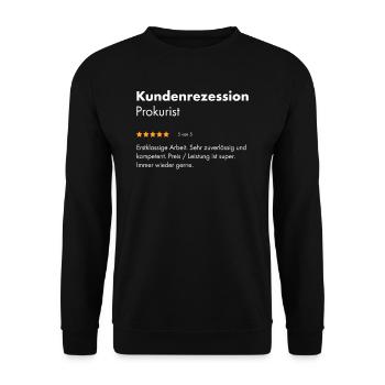 Prokurist I Prokura juristisches Motiv für - Unisex Pullover - Schwarz - Vorne - Alina (178cm) & Michal (187cm)
