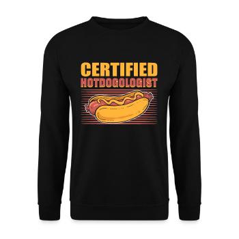 Certified Hotdogolist Hot Dog Food - Unisex Sweatshirt - black - Front - Alina (178cm) & Michal (187cm)