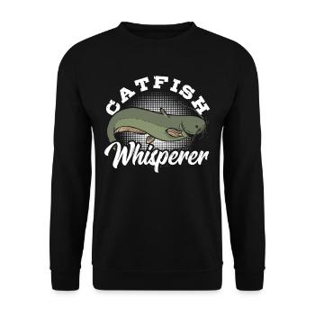 Catfish Whisperer Catfish Fishing Fish Hunting - Unisex Pullover - Schwarz - Vorne - Alina (178cm) & Michal (187cm)