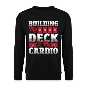 Building My Deck Is My Cardio Trading Card Game - Unisex Sweatshirt - black - Front - Alina (178cm) & Michal (187cm)