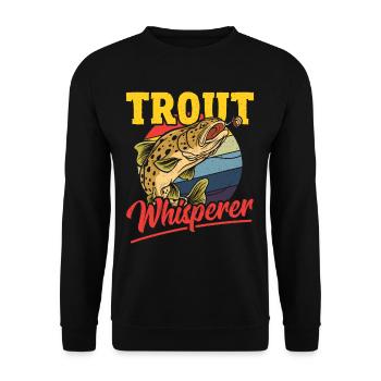 Trout Whisperer Trout Fishing Fish Hunting - Unisex Sweatshirt - black - Front - Alina (178cm) & Michal (187cm)