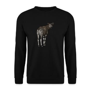 Okapi I Waldgiraffe aus dem Regenwald für - Unisex Pullover - Schwarz - Vorne - Alina (178cm) & Michal (187cm)