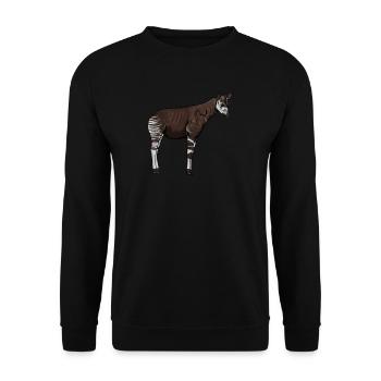 Okapi I Waldgiraffe aus dem Regenwald für - Unisex Pullover - Schwarz - Vorne - Alina (178cm) & Michal (187cm)