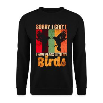 Bird Lovers Birds - Unisex Sweatshirt - black - Front - Alina (178cm) & Michal (187cm)