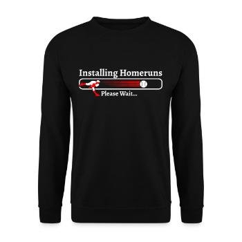 Installez HomeRuns Veuillez patienter - Baseball - Sweat-shirt Unisexe - noir - Devant - Alina (178cm) & Michal (187cm)