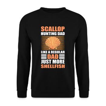 Scallop Hunting Dad Like A Regular Dad Just More - Unisex Pullover - Schwarz - Vorne - Alina (178cm) & Michal (187cm)