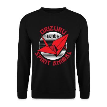 Orizuru Is My Spirit Animal Origami Paper Folding - Unisex Sweatshirt - black - Front - Alina (178cm) & Michal (187cm)