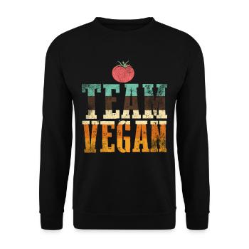 Vegan Food Vegans - Unisex Sweatshirt - black - Front - Alina (178cm) & Michal (187cm)