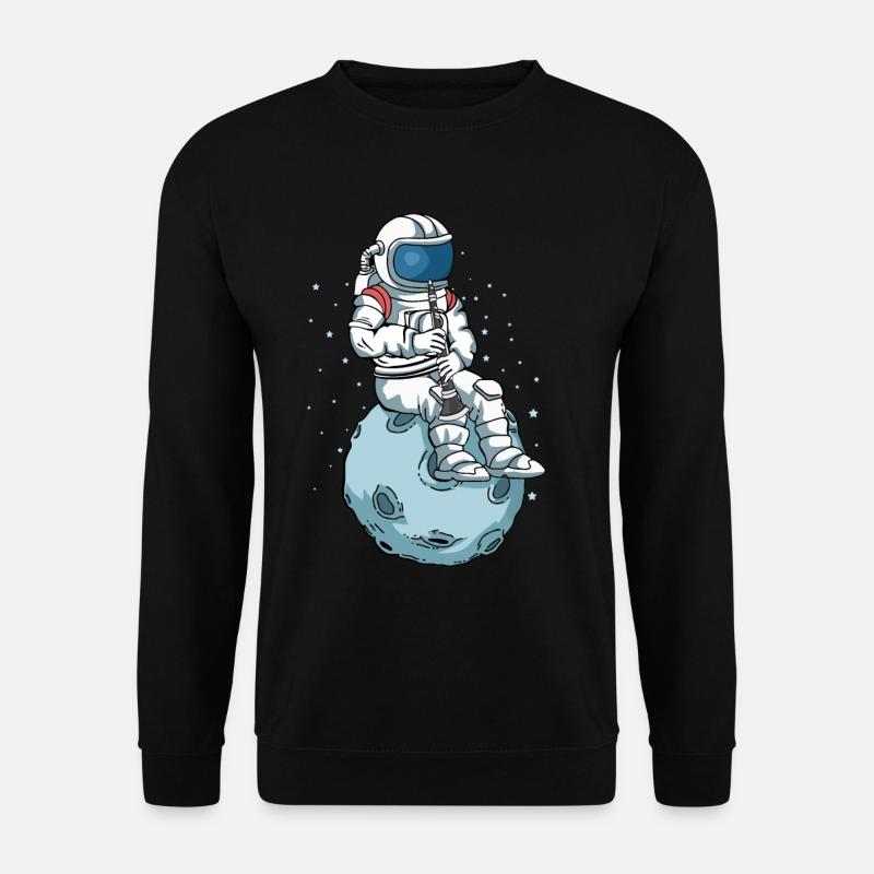 Astronaut Klarinette Musik Geschenk Klarinette - Unisex Pullover - Schwarz