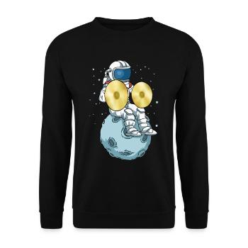 Becken Musikinstrument Astronaut Big Band Becken - Unisex Pullover - Schwarz - Vorne - Alina (178cm) & Michal (187cm)