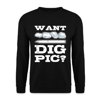Want Dig Pic? Mineral Collecting Ores Collector - Unisex Sweatshirt - black - Front - Alina (178cm) & Michal (187cm)