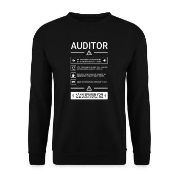 Auditor I Audit Motiv für internen oder externen - Unisex Pullover - Schwarz - Vorne - Alina (178cm) & Michal (187cm)