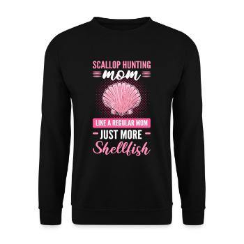 Scallop Hunting Mom Like A Regular Mom Just More - Unisex Sweatshirt - black - Front - Alina (178cm) & Michal (187cm)