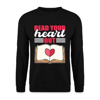 Read Your Heart Out Librarian Library Book Lover - Unisex Sweatshirt - black - Front - Alina (178cm) & Michal (187cm)
