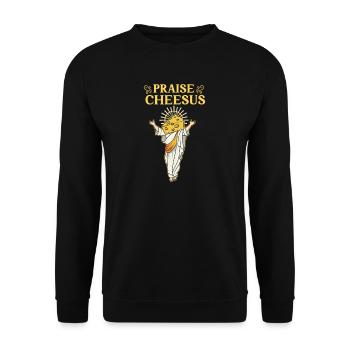 Jésus-Christ Fromage Église Christianisme Religion - Sweat-shirt Unisexe - noir - Devant - Alina (178cm) & Michal (187cm)