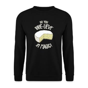 Brie Cheese Gouda Fondue Raclette Cheddar Switzerland - Unisex Sweatshirt - black - Front - Alina (178cm) & Michal (187cm)