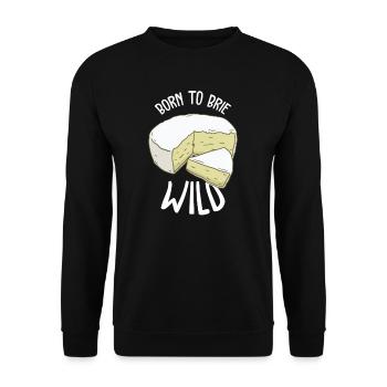 Brie Cheese Gouda Fondue Raclette Cheddar Switzerland - Unisex Sweatshirt - black - Front - Alina (178cm) & Michal (187cm)