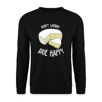 Brie Cheese Gouda Fondue Raclette Cheddar Switzerland - Unisex Sweatshirt - black - Front - Alina (178cm) & Michal (187cm)