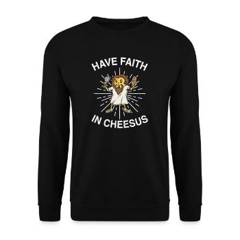 Jésus-Christ Fromage Église Christianisme Religion - Sweat-shirt Unisexe - noir - Devant - Alina (178cm) & Michal (187cm)