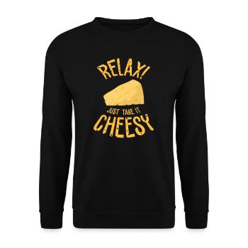 Brie Cheese Gouda Fondue Raclette Cheddar Switzerland - Unisex Sweatshirt - black - Front - Alina (178cm) & Michal (187cm)