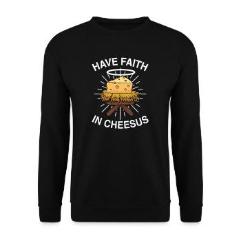 Jésus-Christ Fromage Église Christianisme Religion - Sweat-shirt Unisexe - noir - Devant - Alina (178cm) & Michal (187cm)