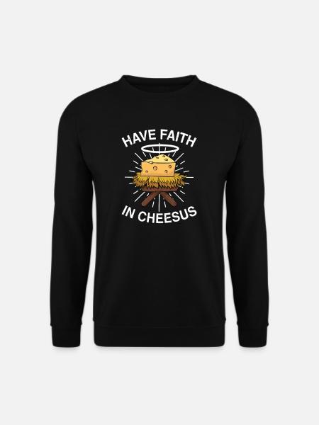 Jesus Christus Käse Kirche Christentum Religion - Unisex Pullover - Schwarz