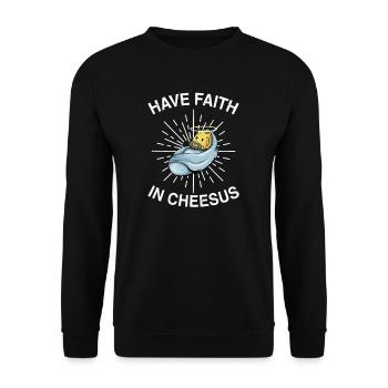 Jésus-Christ Fromage Église Christianisme Religion - Sweat-shirt Unisexe - noir - Devant - Alina (178cm) & Michal (187cm)