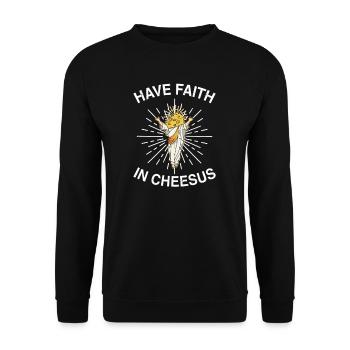 Jésus-Christ Fromage Église Christianisme Religion - Sweat-shirt Unisexe - noir - Devant - Alina (178cm) & Michal (187cm)