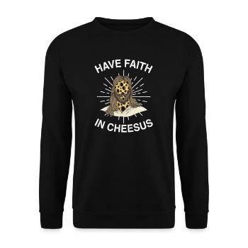 Jésus-Christ Fromage Église Christianisme Religion - Sweat-shirt Unisexe - noir - Devant - Alina (178cm) & Michal (187cm)