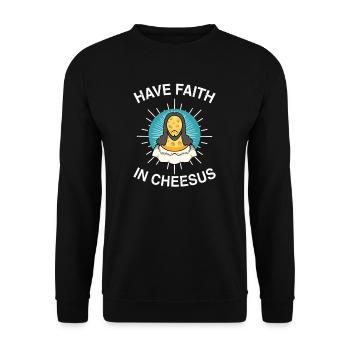 Jésus-Christ Fromage Église Christianisme Religion - Sweat-shirt Unisexe - noir - Devant - Alina (178cm) & Michal (187cm)